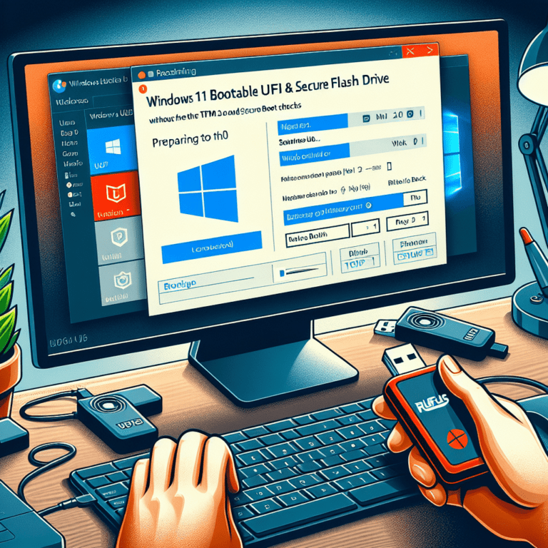 Cоздания загрузочной UEFI флешки Windows 11 без проверки TPM 2.0 и Secure Boot через Rufus